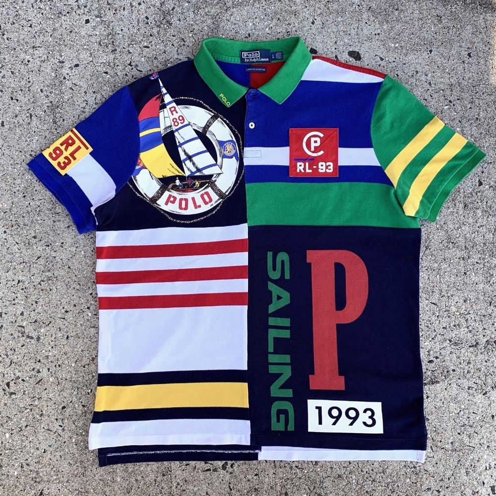 NWOT Polo Ralph Lauren CP RL-93 Sailing Limited Edition Mash Up Shirt Large